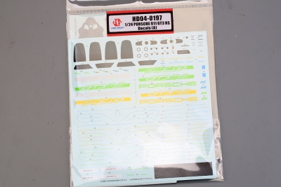 Porsche 911 GT3 RS Decals (A) 1/24 - Hobby Design