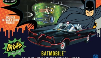 1966 BATMOBILE (SNAP) 1:25, Includes Pre-painted PVC figures - POLAR LIGHTS