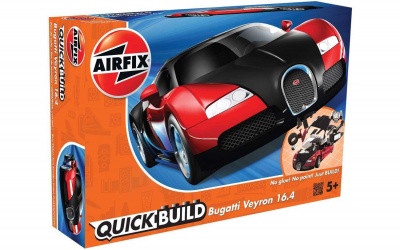 Quick Build auto J6020 - Bugatti Veyron - červená - Airfix