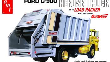 Ford C-900 Refuse Truck with load-packer. Body and Gate by Gar Wood 1/25 - AMT