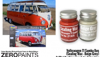 Volkswagen T1 Samba Bus (Sealing Wax - Beige Grey) 2x30ml - Zero Paints