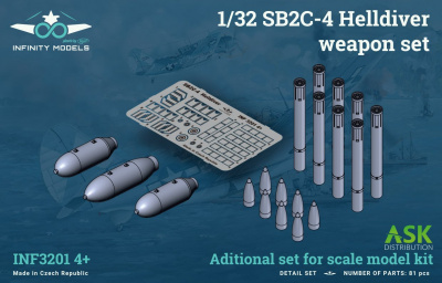 SB2C-4 Helldiver weapon set (bomb and rockets) 1/32 – Infinity Models