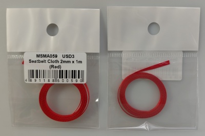 Seatbelt cloth 2mm x 1m (Red) - MSM Creation