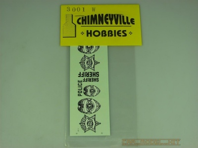 Shields & Stars White/Black Sheriff & Police Decals - Chimneyville