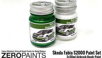Metallic Green & White 2x30ml (Belkits Škoda Fabia S2000) - Zero Paints