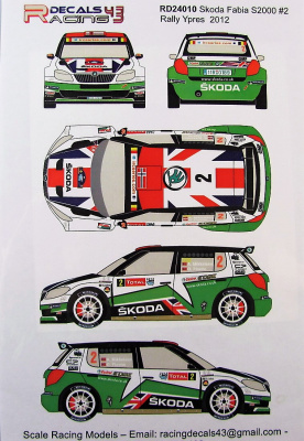 Skoda Fabia S2000 #2 Rally Ypres 2012 - Racing Decals 43