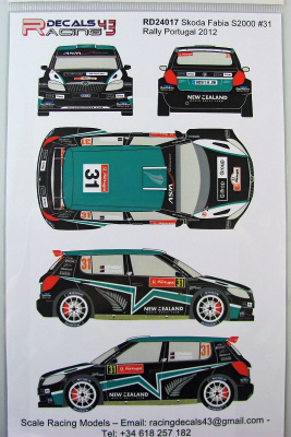 Skoda Fabia S2000 #31 Rally Portugal 2012 - Racing Decals 43