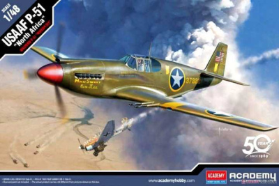 SLEVA 12% DISCOUNT - USAAF P-51 "North Africa" (1:48) - Academy
