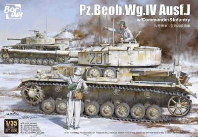 SLEVA 150,-Kč 13%DISCOUNT - Pz.Beob.Wg. IV Ausf. J w/Commander&Infantry 1:35 - Border Model
