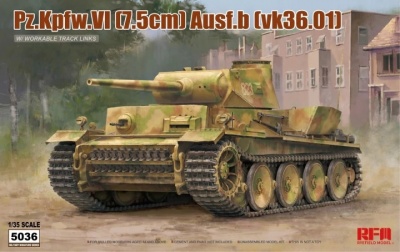 SLEVA 150,-Kč 15% DISCOUNT - Pz.Kpfw.VI (7,5cm) Ausf.B (VK36.01) w/ workable track links 1/35 - RFM