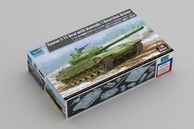 SLEVA 20% 230,-Kč  DISCOUNT - Soviet T-72 Ural with Kontakt-1 Reactive Armo 1/35 - Trumpeter