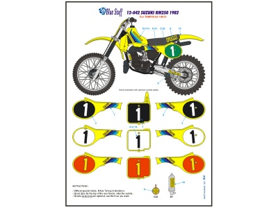 SLEVA 20% DISCOOUNT- SUZUKI RM250 1982 - 1/12 Decals - Blue Stuff