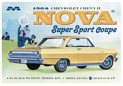 SLEVA 300,-Kč 25% DISCOUNT - 1964 Chevrolet Chevy Nova II Super Sport Coupe 1/25 - Moebius Models