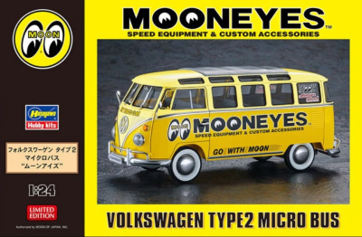 SLEVA 300,- Kč 33% DISCOUNT Mooneyes Speed Equipment & Custom Accessories Volkswagen Type2 Micro Bus 1/24 - Hasegawa
