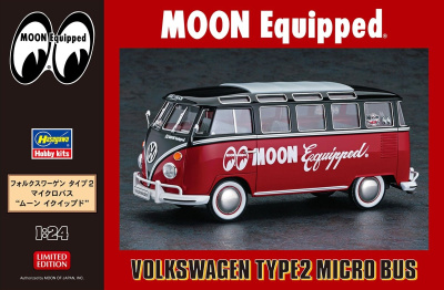 SLEVA 305,-Kč 30% DISCOUNT - Volkswagen Type2 Micro Bus MOON Equipped 1/24 - Hasegawa