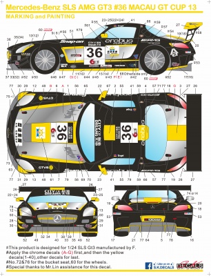 SLEVA 34%(150,- Kč) DISCOUNT- Mercedes AMG GT3 Macau GT Cup - SKDecals