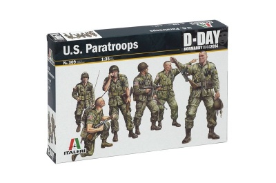 SLEVA 66,-Kč 28%DISCOUNT - Model Kit figurky 0309 - U.S. PARATROOPS (1:35) – Italeri