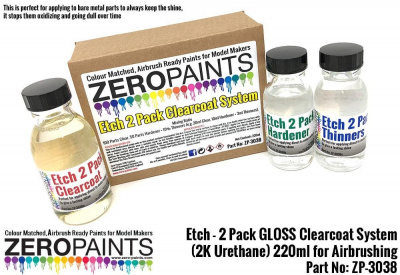 SLEVA-DISCOUNT-Etch (For Bare Metal Parts) - 2 Pack GLOSS Clearcoat System (2K Urethane) 220ml - Zero Paints