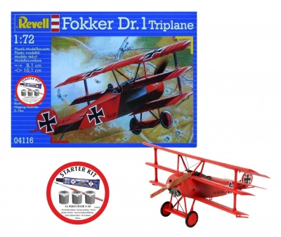 Starter Kit letadlo 74116 - Fokker DR.1 Triplane (1:72) - Revell