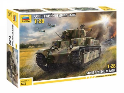 T-28 Soviet Tank (1:72) Model Kit 5064 - Zvezda