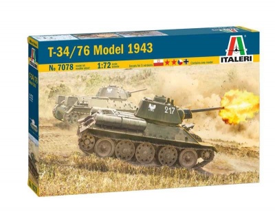 T-34/76 Model 1943 (1:72) Model Kit tank 7078 - Italeri