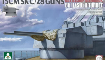 15 cm SK C/28 Guns Bismarck Bb II/Stb II Turret 1/35 - Takom