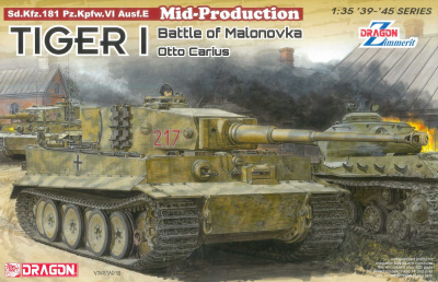 Tiger I Mid-Production w/Zimmerit Otto Carius (Battle of Malinava Village 1944) (1:35) Model Kit 6888 - Dragon