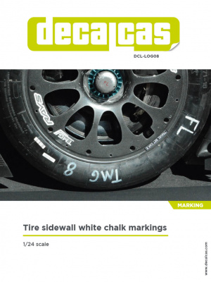 Tire sidewall white chalk markings 1/24 - Decalcas
