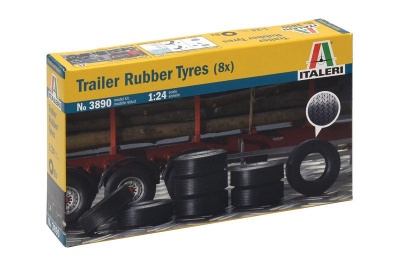 TRAILER RUBBER TYRES (8x) (1:24) Model Kit 3890 - Italeri