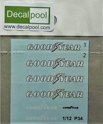 Tyrrell P34 1976' Goodyear logo Decal for Tamiya - Decalpool