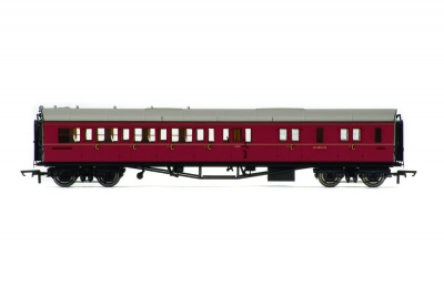 Vagón osobní HORNBY R4764 - BR Collett Coach Corridor Brake Third Class RH, Maroon