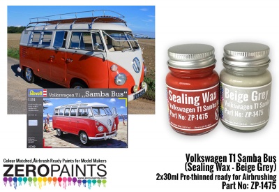 Volkswagen T1 Samba Bus (Sealing Wax - Beige Grey) 2x30ml - Zero Paints