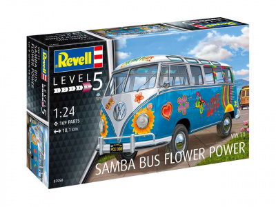 VW T1 Samba Bus "Flower Power" (1:24) Plastic Model Kit 07050 - Revell