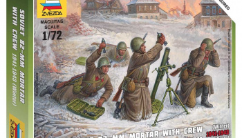 Wargames (WWII) figurky 6208 - Soviet 82mm Mortar with Crew (Winter Unif.) (1:72)
