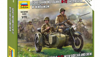 Soviet M-72 Sidecar Motorcycle w/Crew (1:72) - Zvezda