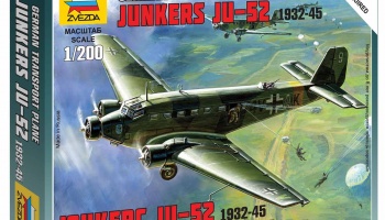 Wargames (WWII) letadlo - Junkers Ju-52 Transport Plane (1:200) - Zvezda