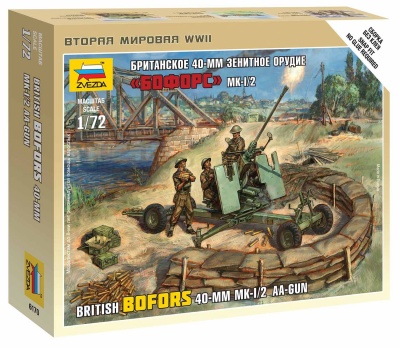 Wargames (WWII) figurky 6170 - British Bofors 40mm Mk-2 AA-Gun (1:72)