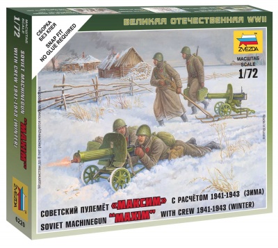 Wargames (WWII) figurky 6220 - Soviet Machine-gun with Crew (Winter Uniform) (1:72)