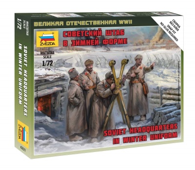 Wargames (WWII) figurky 6231 - Soviet headquarters in winter uniform (1:72) - Zvezda