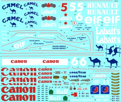 Williams FW14B  1992 Sponsors Decal 1/12 - MSM Creation