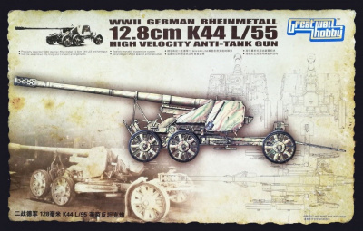 WWII German Rheinmetall 12.8cm K44 L/55 High Velocity Anti-Tank Gun 1/35 - G.W.H.