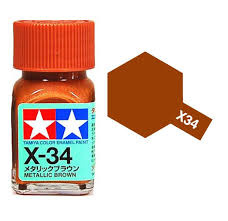 X-34 Metallic Brown Enamel Paint X34 - Tamiya