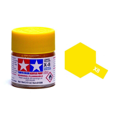 X-8  Lemon Yellow Acrylic Paint Mini X8 - Tamiya