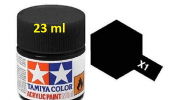 X-1 Black Acrylic Paint 23ml X1 - Tamiya