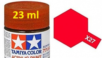 X-27 Clear Red Acrylic Paint 23ml X27 - Tamiya
