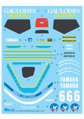 YAMAHA FZR750 "Gauloises" Bol d'or 1985 - 1/12 Decals - Blue Stuff